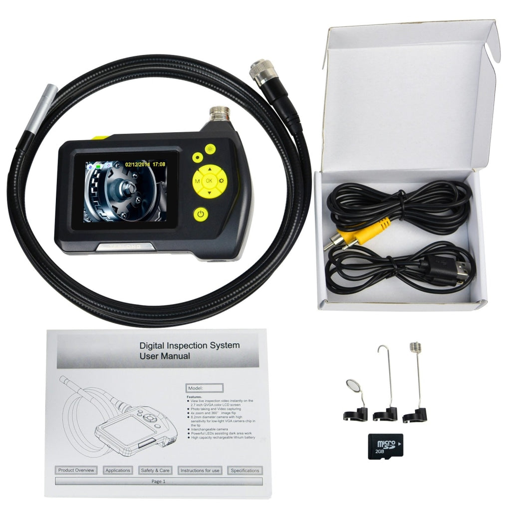 END-23_8.2mm_3M Waterproof Endoscope Digital Inspection Camera Borescope 8.2mm Camera 2.7 inch Screen Monitor and 3 Meter Cable, Handheld Digital