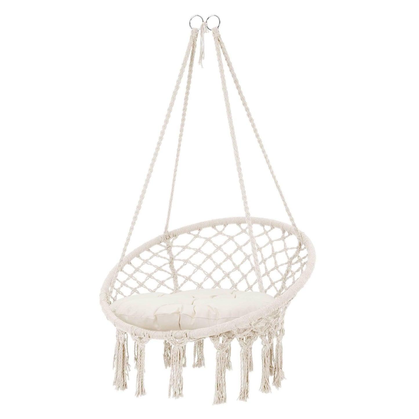 Hangstoel Grace – Boho-Stijl, Katoen, Binnen & Buiten – Comfortabel Relaxen in Tuin of Woonkamer
