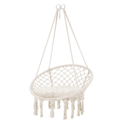 Hangstoel Grace – Boho-Stijl, Katoen, Binnen & Buiten – Comfortabel Relaxen in Tuin of Woonkamer