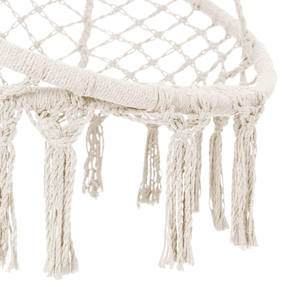 Hangstoel Grace – Boho-Stijl, Katoen, Binnen & Buiten – Comfortabel Relaxen in Tuin of Woonkamer