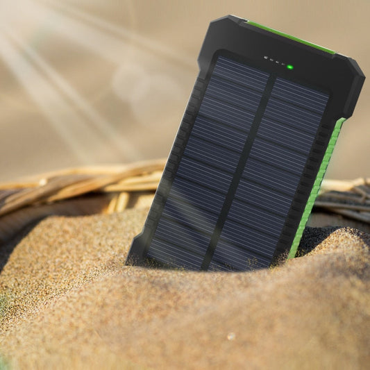 20.000 mAh Zonne-Energie Powerbank – Draagbare Externe Oplader met Dubbele USB en LED-Zaklamp