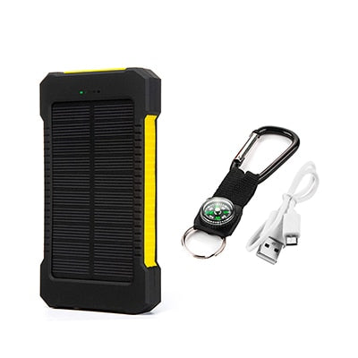 20.000 mAh Zonne-Energie Powerbank – Draagbare Externe Oplader met Dubbele USB en LED-Zaklamp