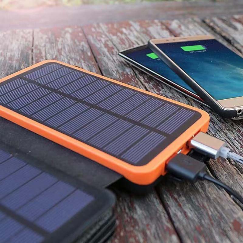 Opvouwbare Draagbare Zonne-Energie Powerbank – Waterdicht, Dubbele USB, Quick Charge, Zaklamp