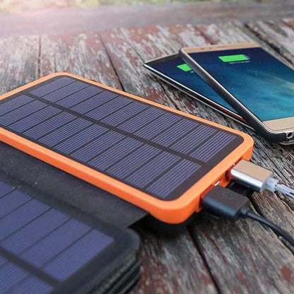 Opvouwbare Draagbare Zonne-Energie Powerbank – Waterdicht, Dubbele USB, Quick Charge, Zaklamp
