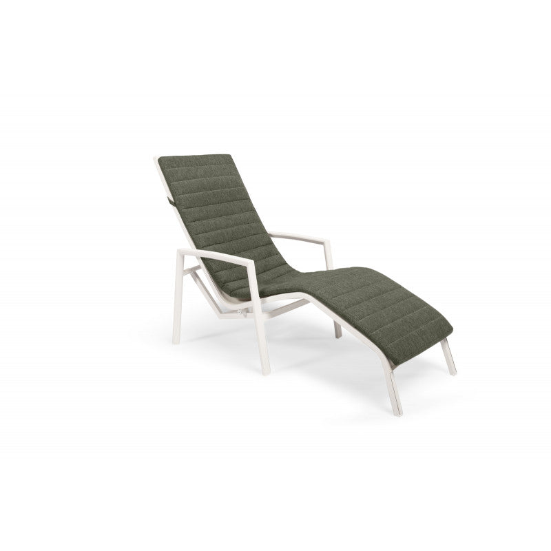 Wit Ligbed Wave – Aluminium Relaxstoel met Kussen – Stijlvol en Comfortabel voor de Tuin