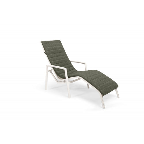 Wit Ligbed Wave – Aluminium Relaxstoel met Kussen – Stijlvol en Comfortabel voor de Tuin